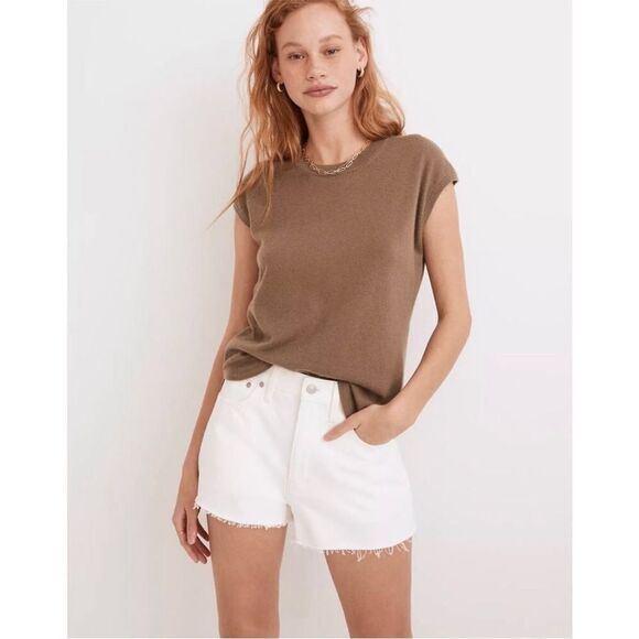 MADEWELL | White Denim Mid-Rise Cut Off Jean Shorts Women’s Size 26 (2) - Picture 1 of 7